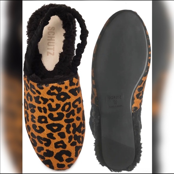 NWT Schutz Pompey Genuine Calf Hair Slingback Flat - Picture 2 of 9